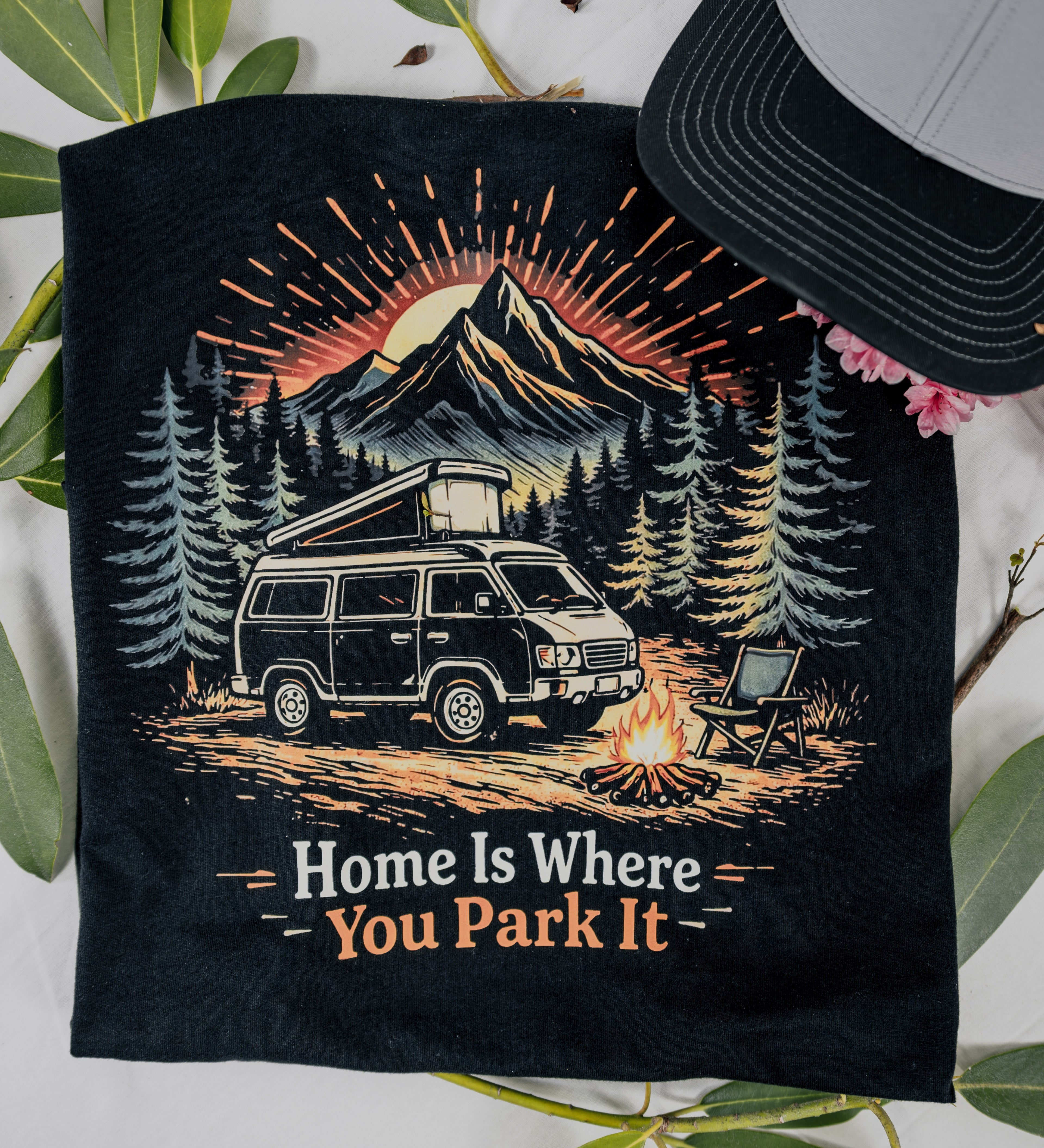 Van Life, Home Is Where You Park It, Camper Van Tee, Outdoor Adventure Shirt