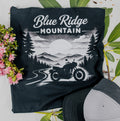 Blue Ridge Mountain Motorcycle T-Shirt, Vintage Biker Nature Graphic Tee