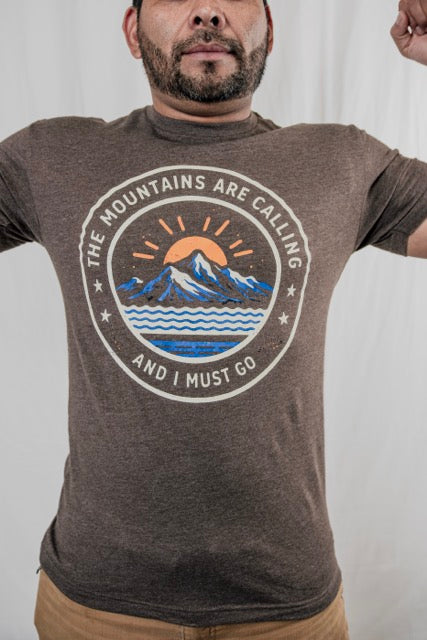 The Mountains Are Calling Graphic Tee, Vintage Outdoor Adventure Shirt