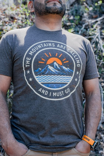 The Mountains Are Calling Graphic Tee, Vintage Outdoor Adventure Shirt