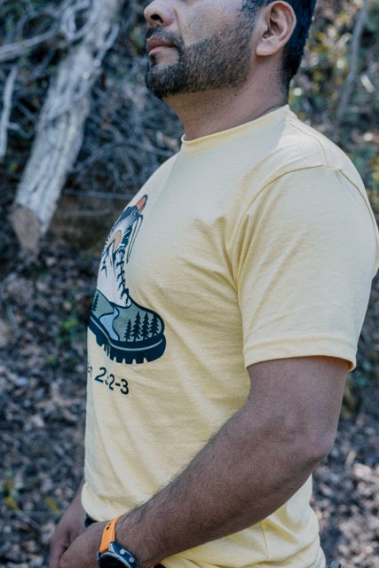 Christian Hiking Shirt, Psalm 23:2-3 Nature Graphic Tee