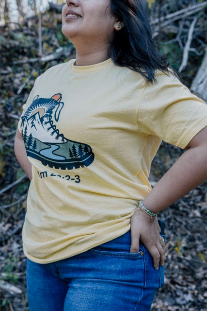 Christian Hiking Shirt, Psalm 23:2-3 Nature Graphic Tee