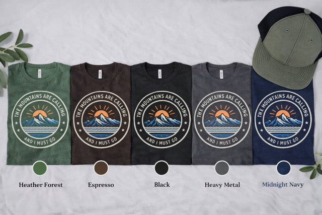 The Mountains Are Calling Graphic Tee, Vintage Outdoor Adventure Shirt