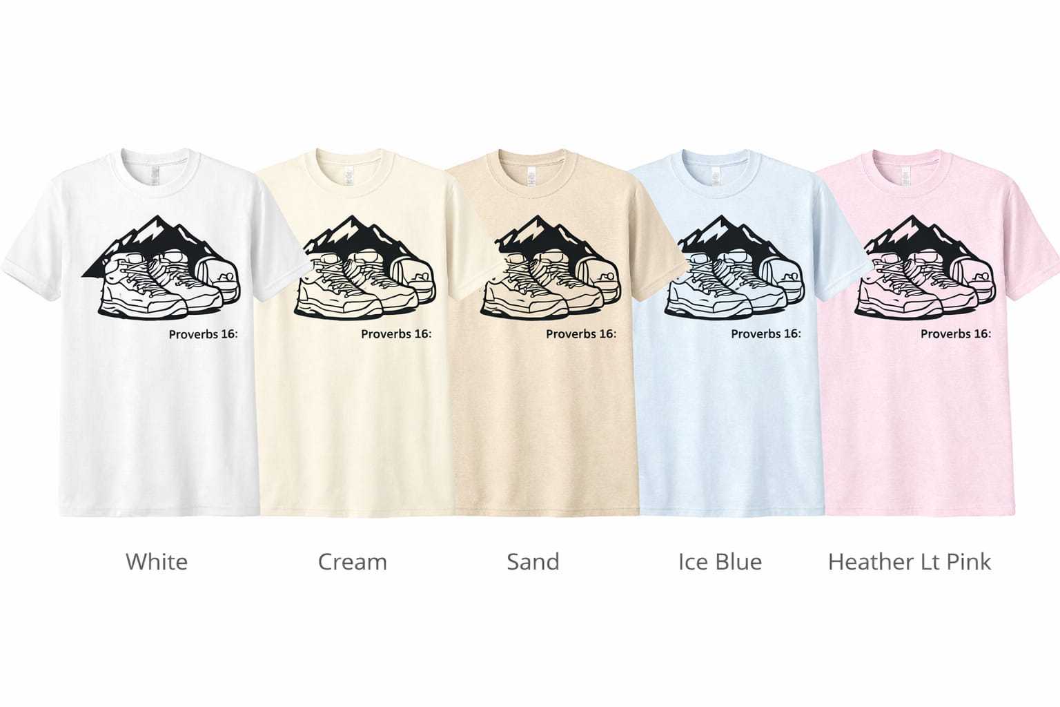 Christian Hiking T-Shirt, Proverbs 16:9 Faith Outdoor Tee
